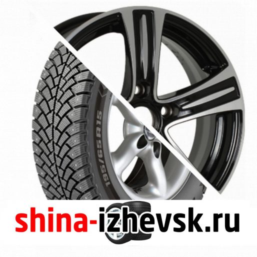 Колесо в сборе BF Goodrich G Force Stud 195/65 R15 Q 95 + iFree S.U. 6xR15 5×112 ET43 DIA66.6 Чёрный глянцевый с полированной лицевой частью в Ижевске